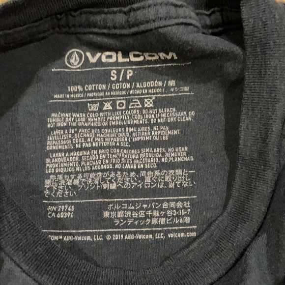 Volcom Navy Spellout Logo Graphic Tee Cotton-Small - Picture 5 of 5